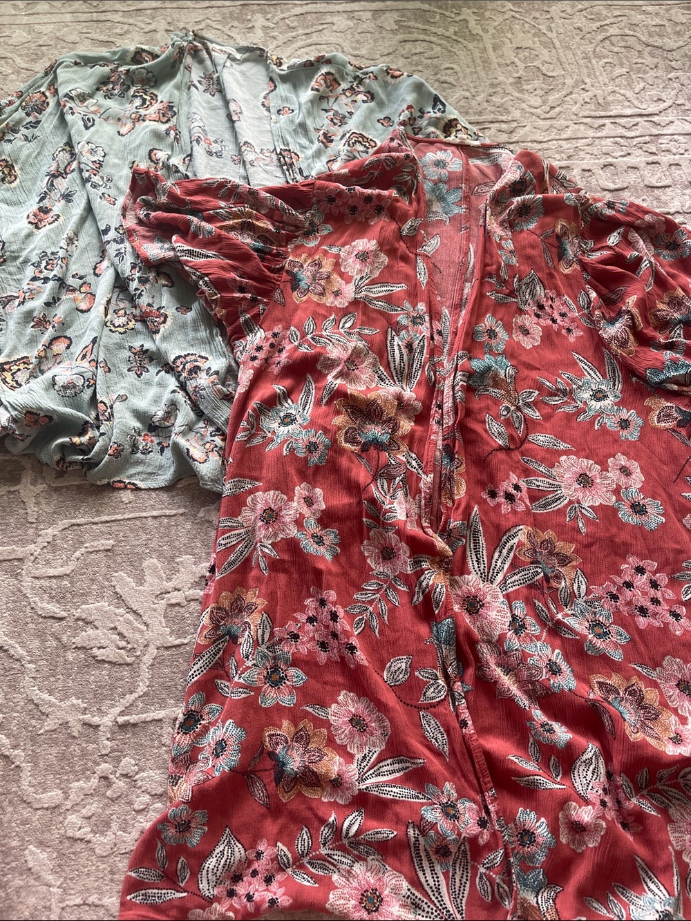 Maurice’s Floral Lightweight Kimono Bundle - Rust Floral and Blue Floral